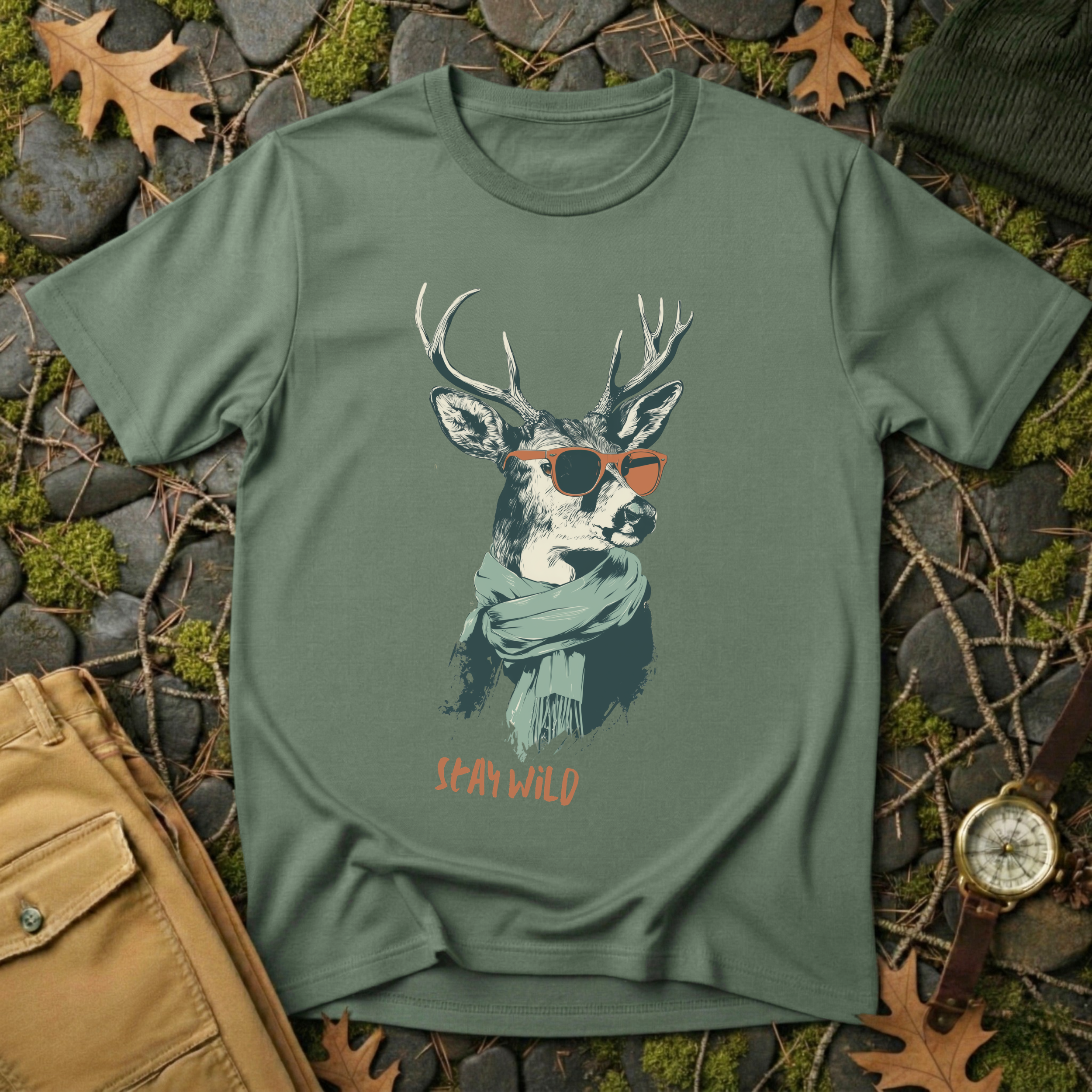 Stay Wild Deer Graphic T-Shirt