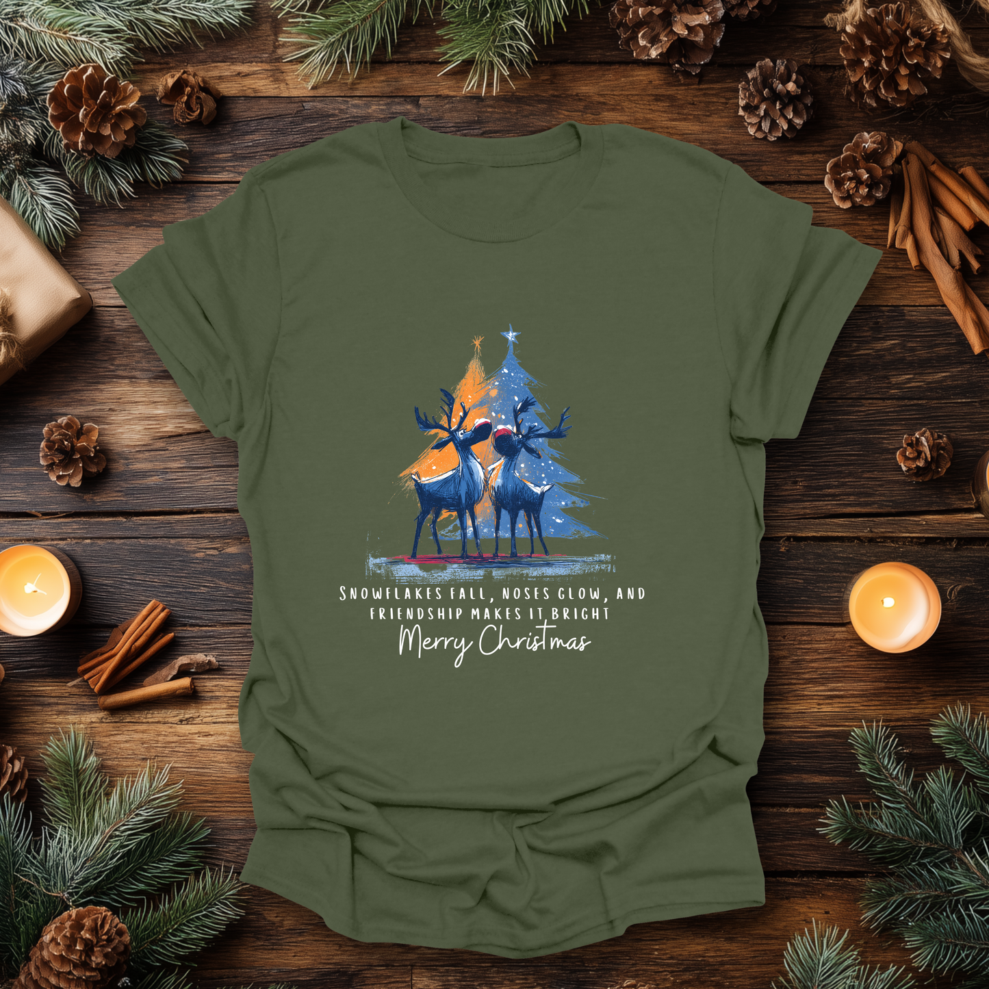 Reindeer Glow Holiday T-Shirt