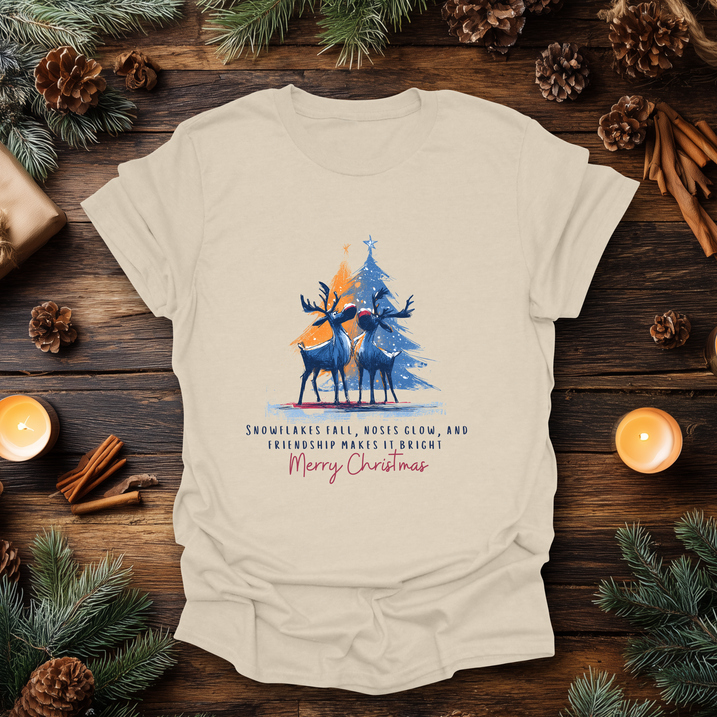 Reindeer Glow Holiday T-Shirt