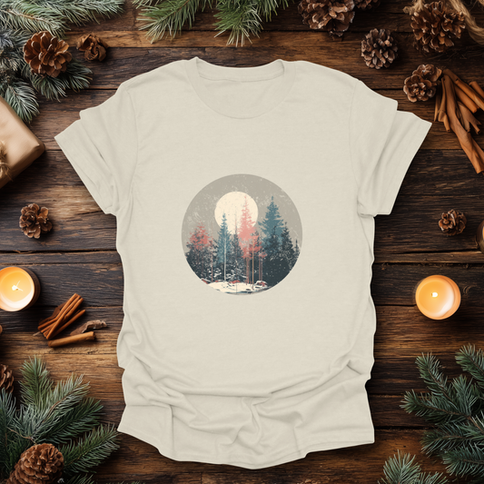 Vintage Winter Moon Forest T-Shirt