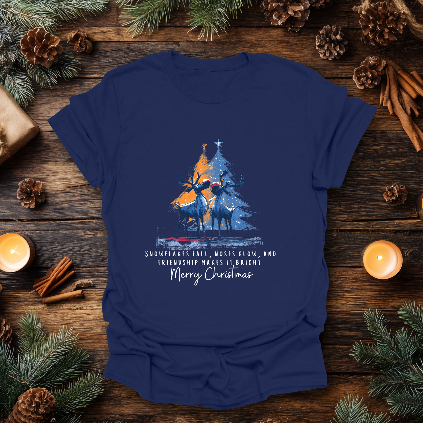 Reindeer Glow Holiday T-Shirt