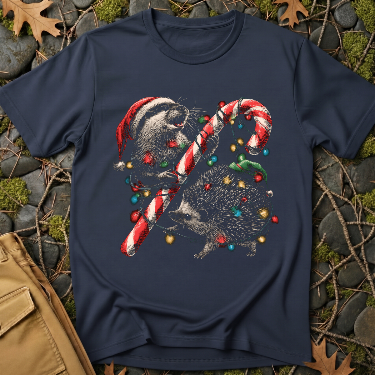 Festive Otter & Hedgehog T-Shirt