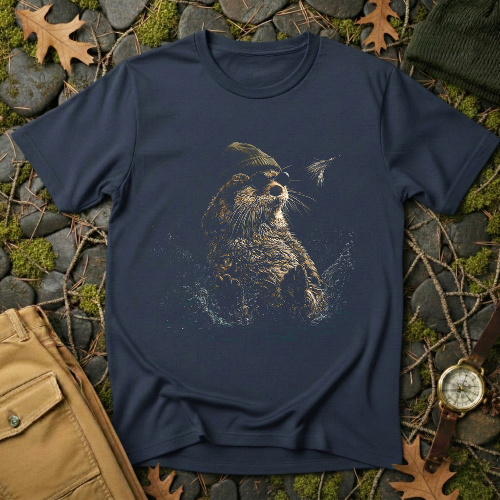Cool Otter Fishing T-Shirt