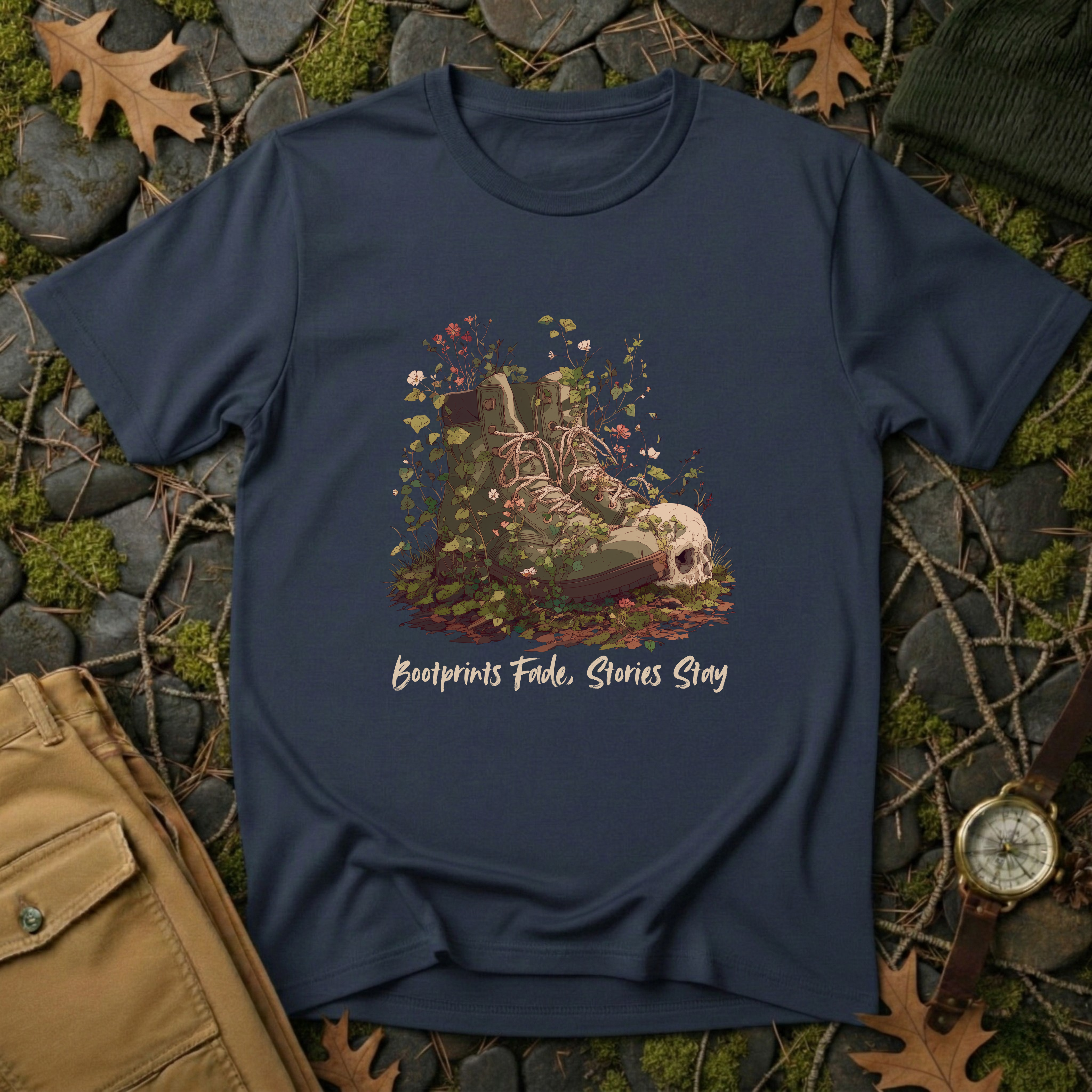 Bootprints Fade, Stories Stay T-Shirt