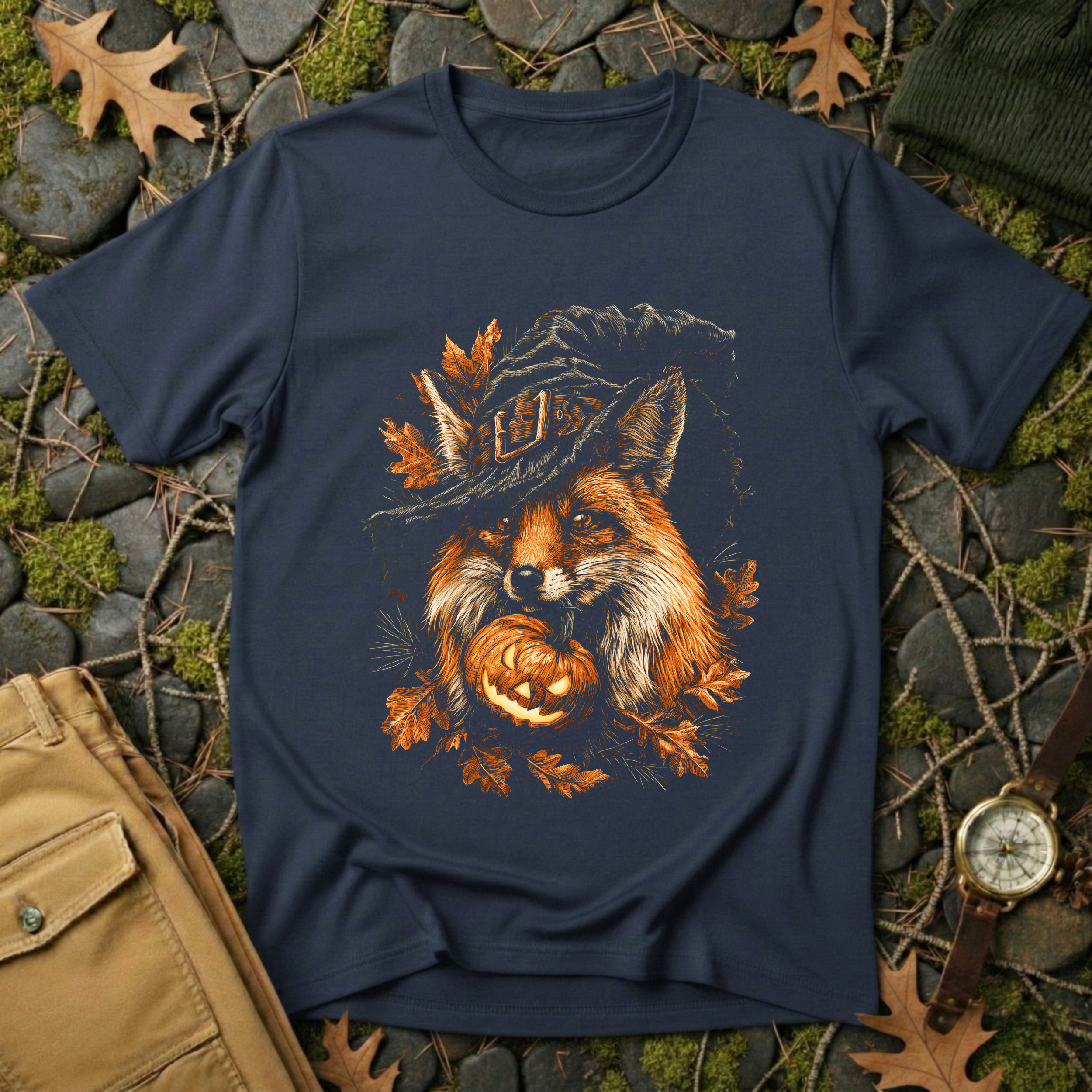 Witchy Fox & Pumpkin T-Shirt
