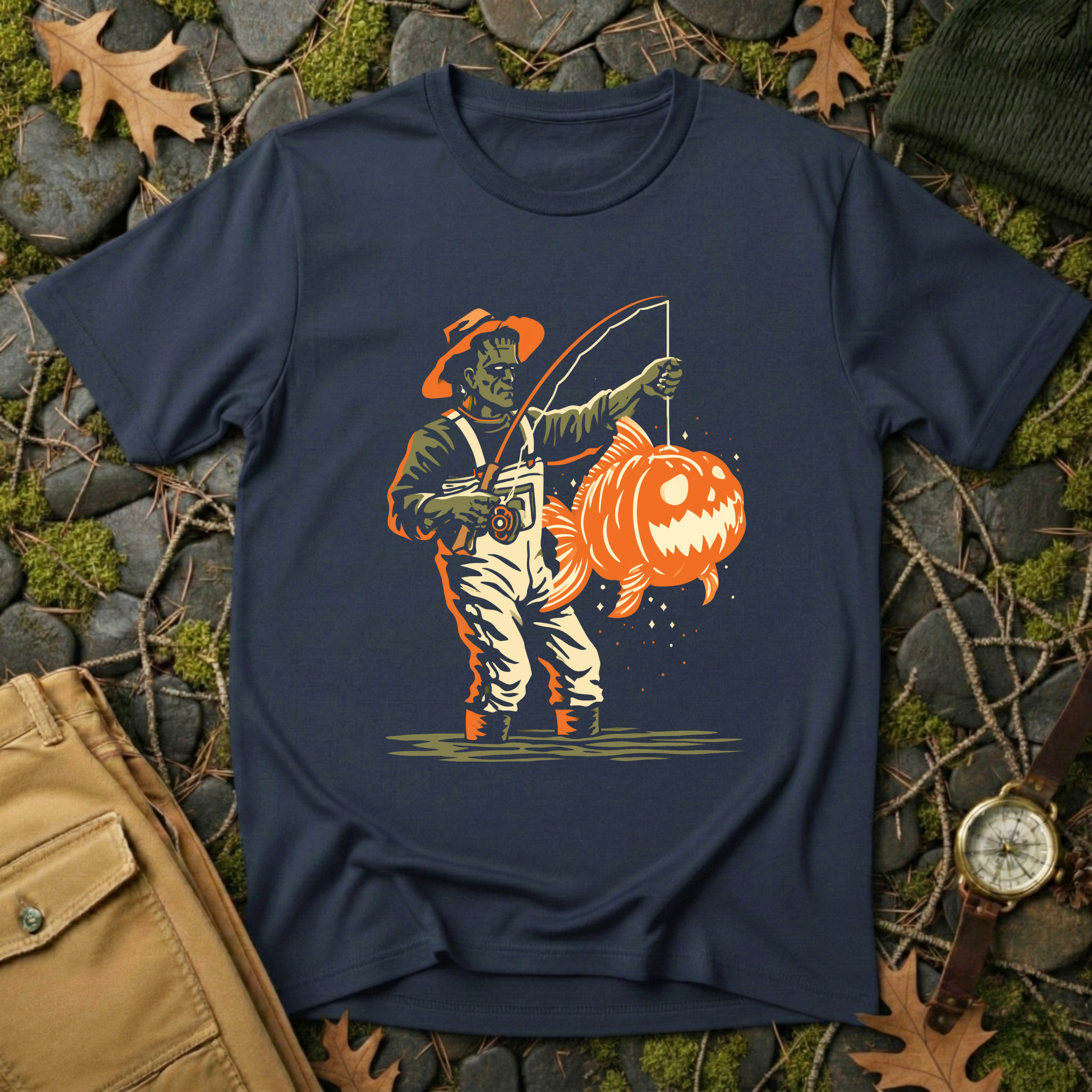 Frankenstein Fishing T-Shirt