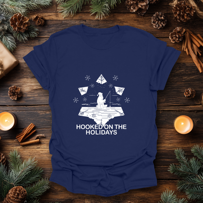 Hooked on the Holidays - Santa Ice Fishing T-Shirt