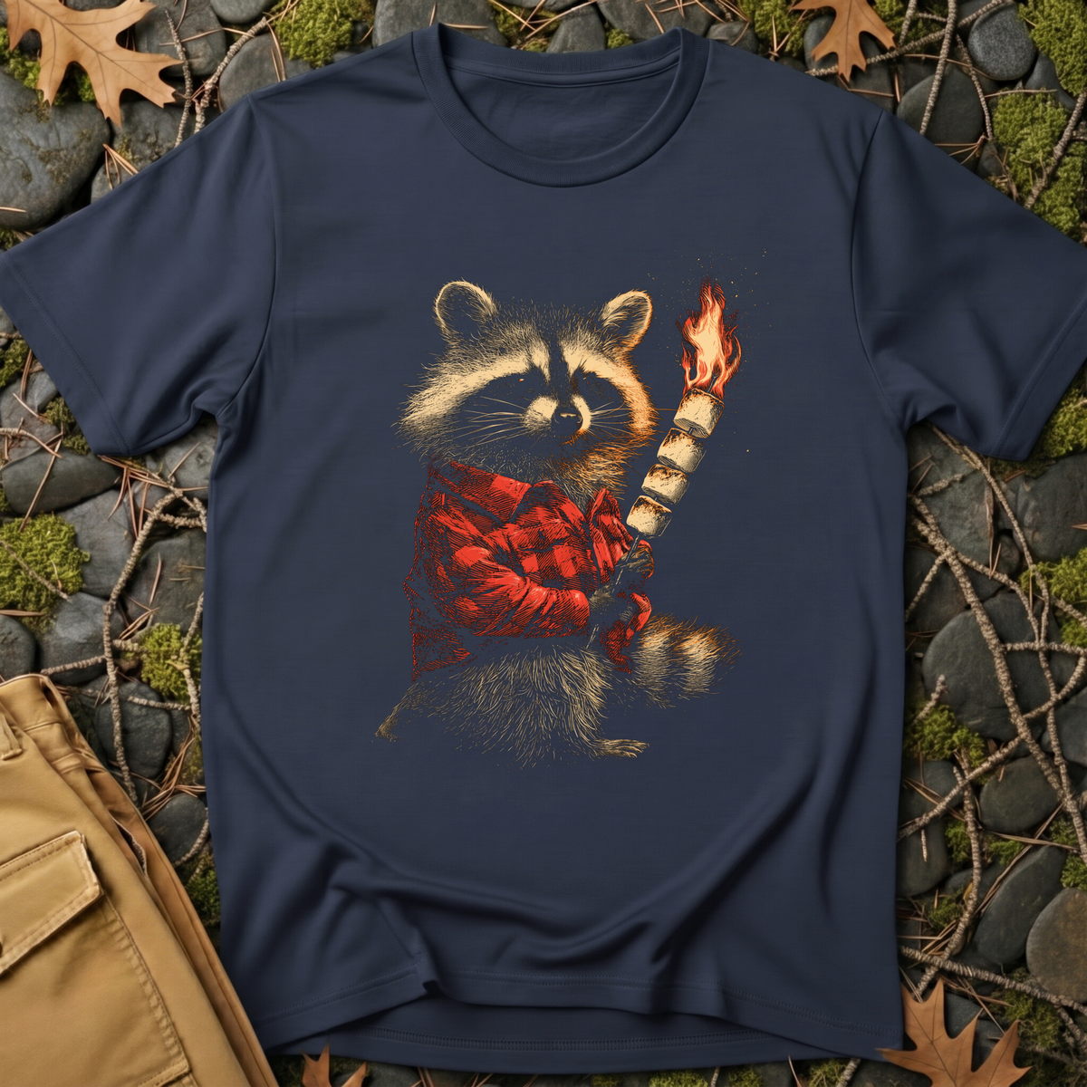 Flaming Marshmallow Raccoon T-Shirt