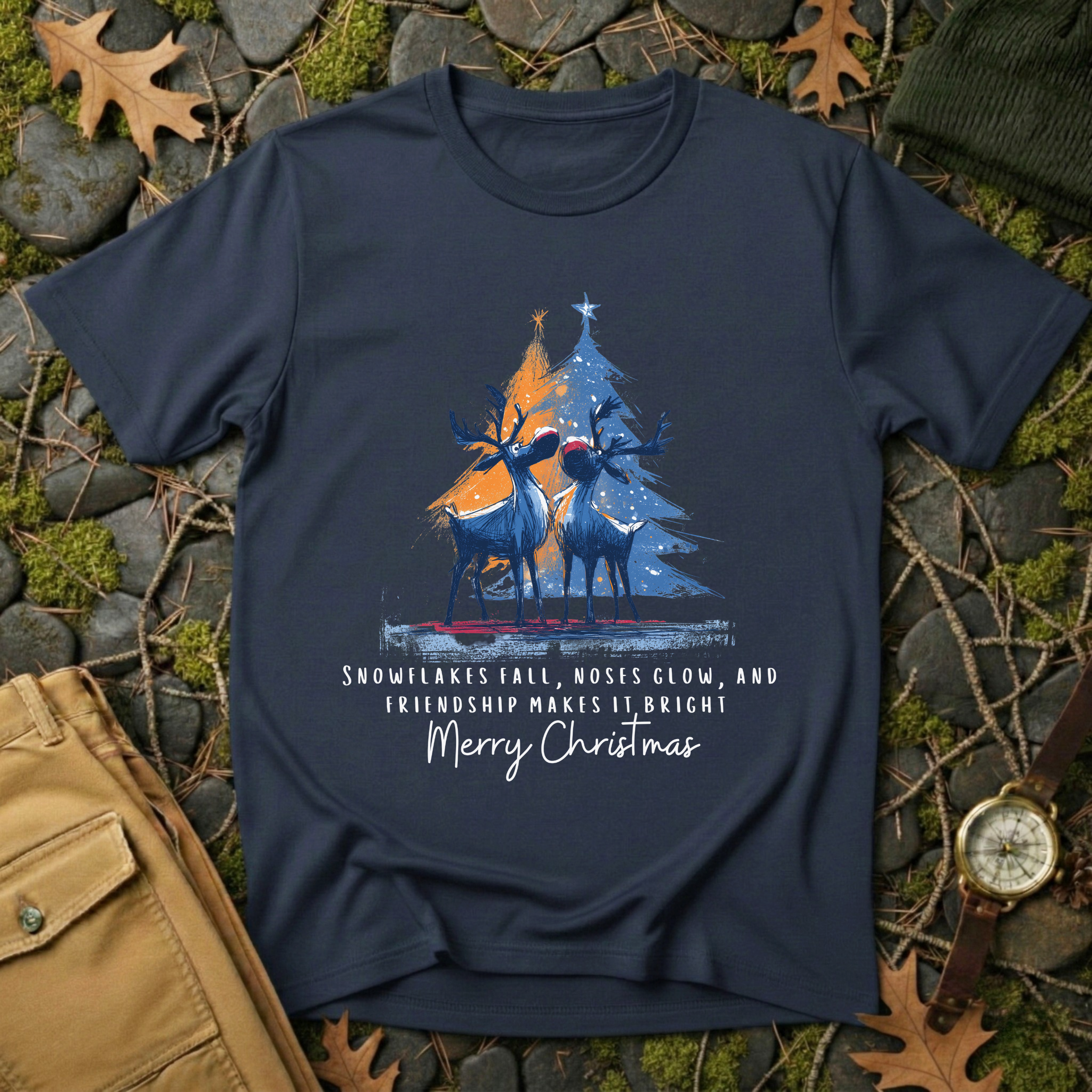Reindeer Glow Holiday T-Shirt