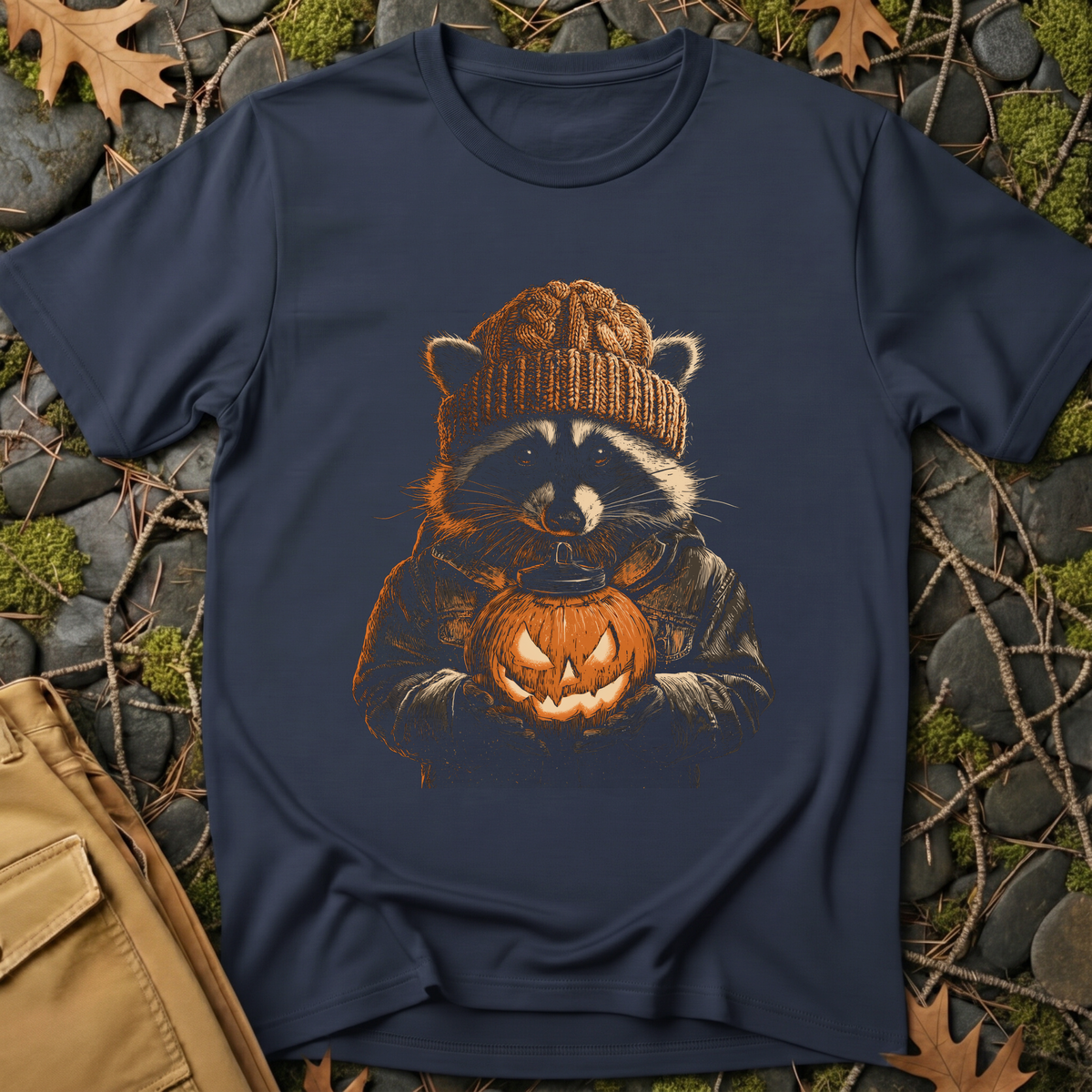 Pumpkin Canteen Raccoon T-Shirt