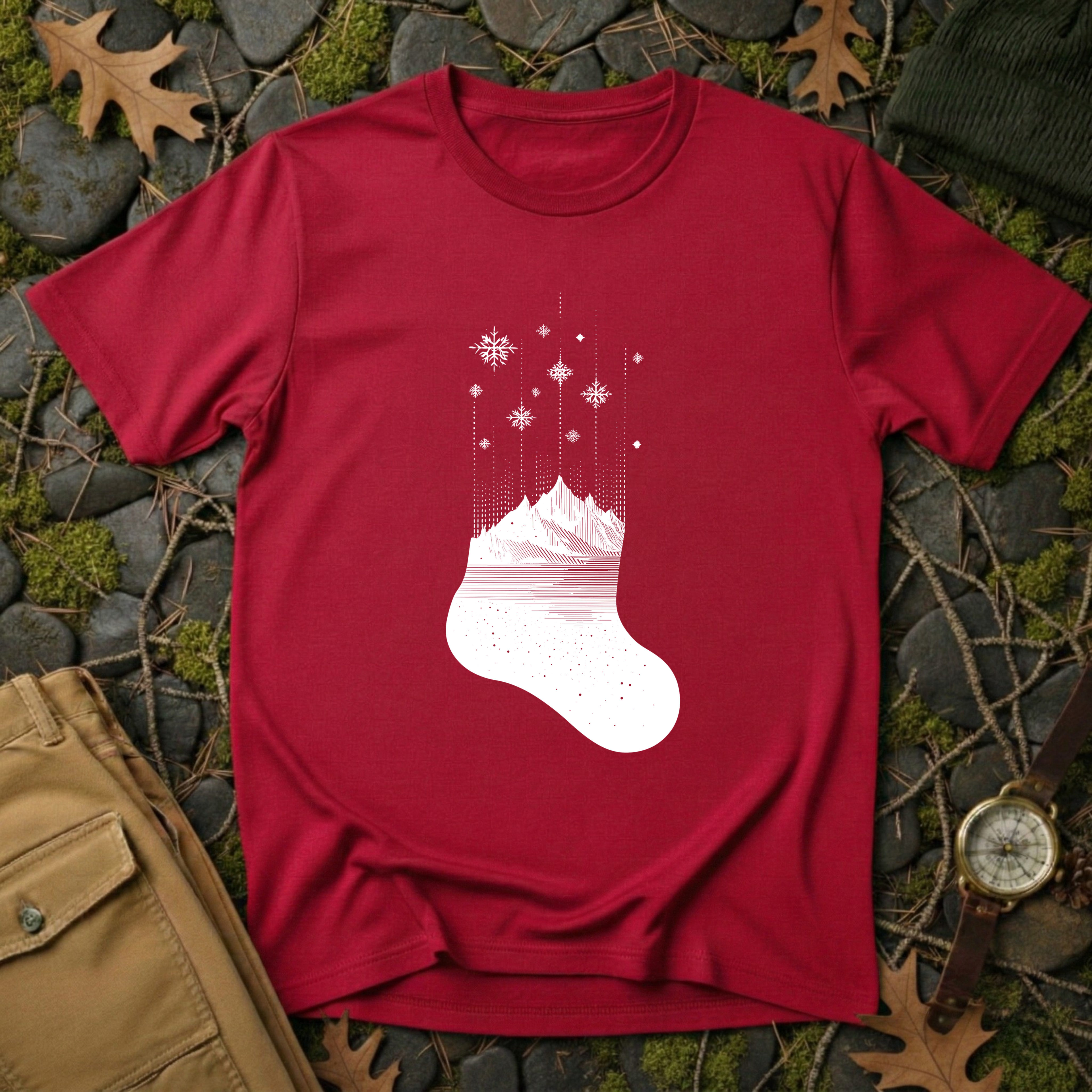 Alpine Christmas Stocking T-Shirt