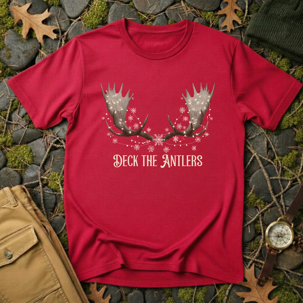 “Deck the Antlers” Christmas T-Shirt
