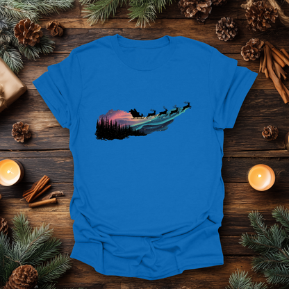 Silent Flight - Northern Lights Santa T-Shirt