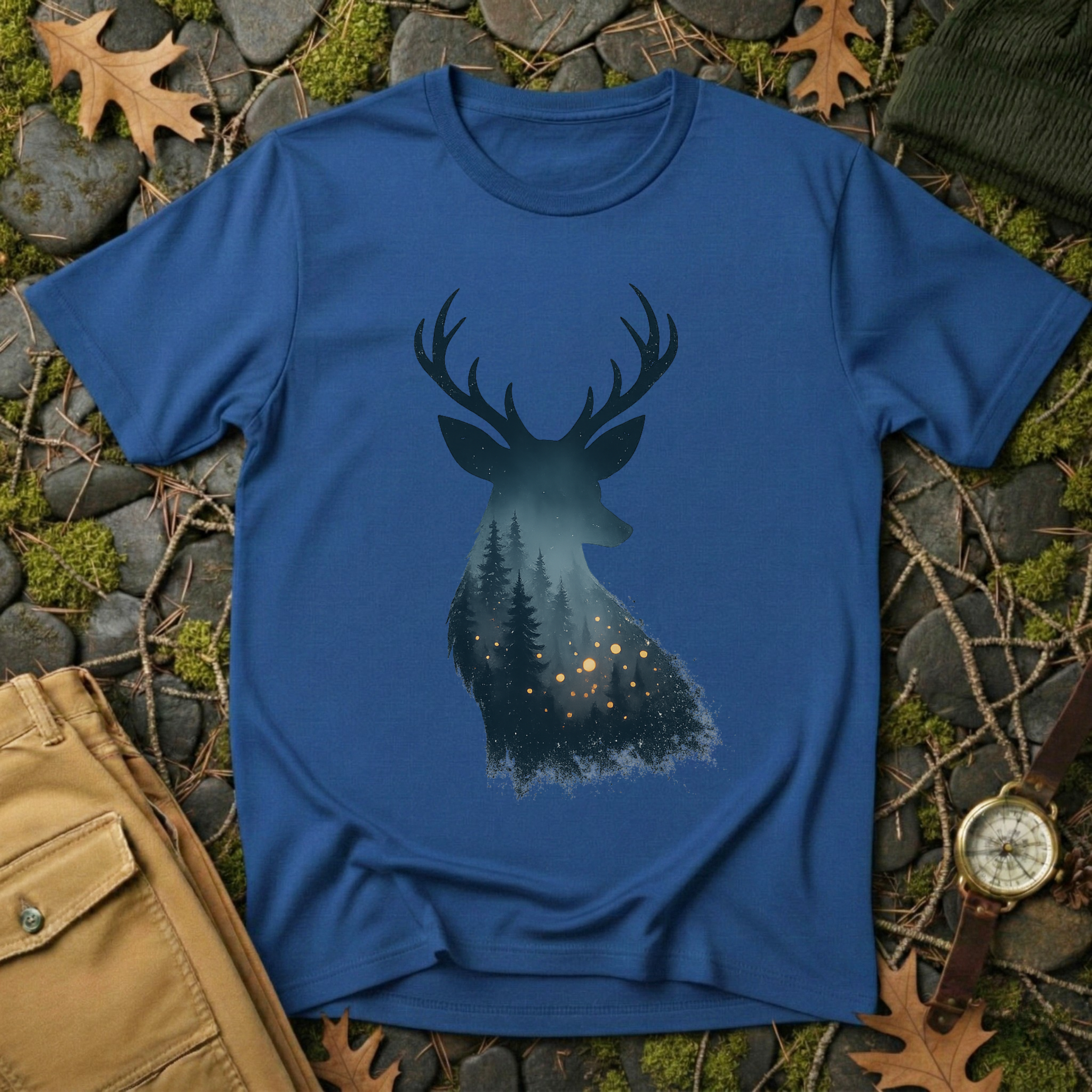 Enchanted Forest Deer Silhouette T-Shirt