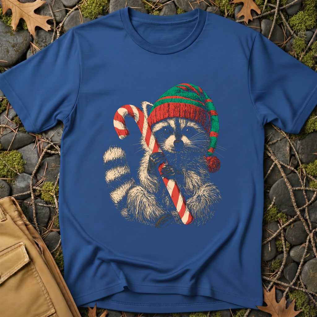 Candy Cane Raccoon T-Shirt