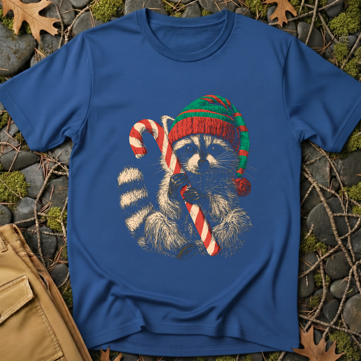 Candy Cane Raccoon T-Shirt