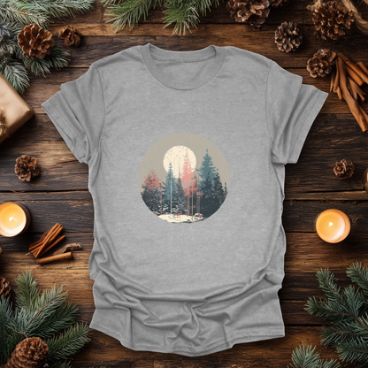 Vintage Winter Moon Forest T-Shirt