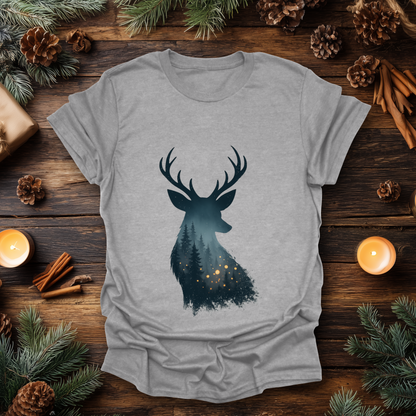 Enchanted Forest Deer Silhouette T-Shirt
