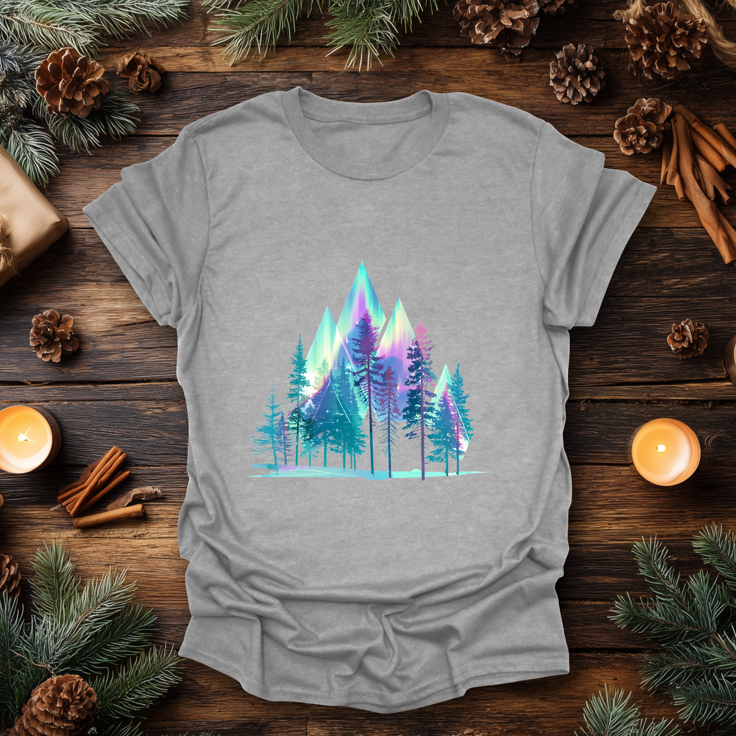 Aurora Peaks Forest T-Shirt