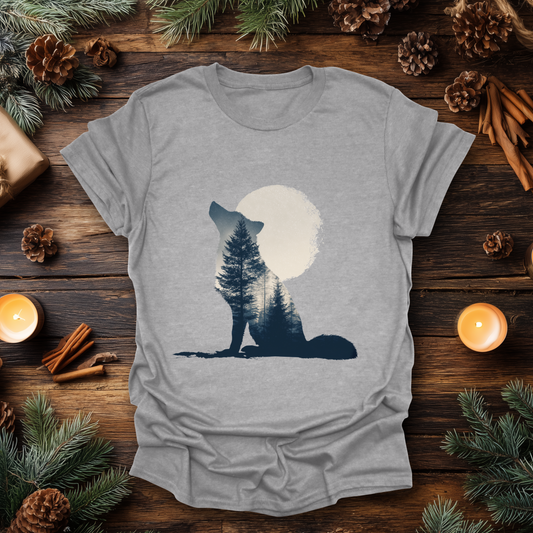 Moonlit Echo – Wolf & Wilderness T-Shirt