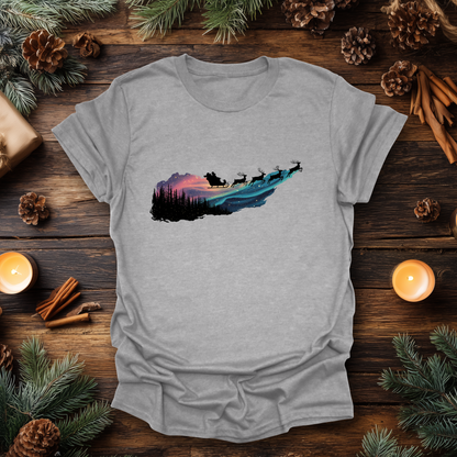 Silent Flight - Northern Lights Santa T-Shirt