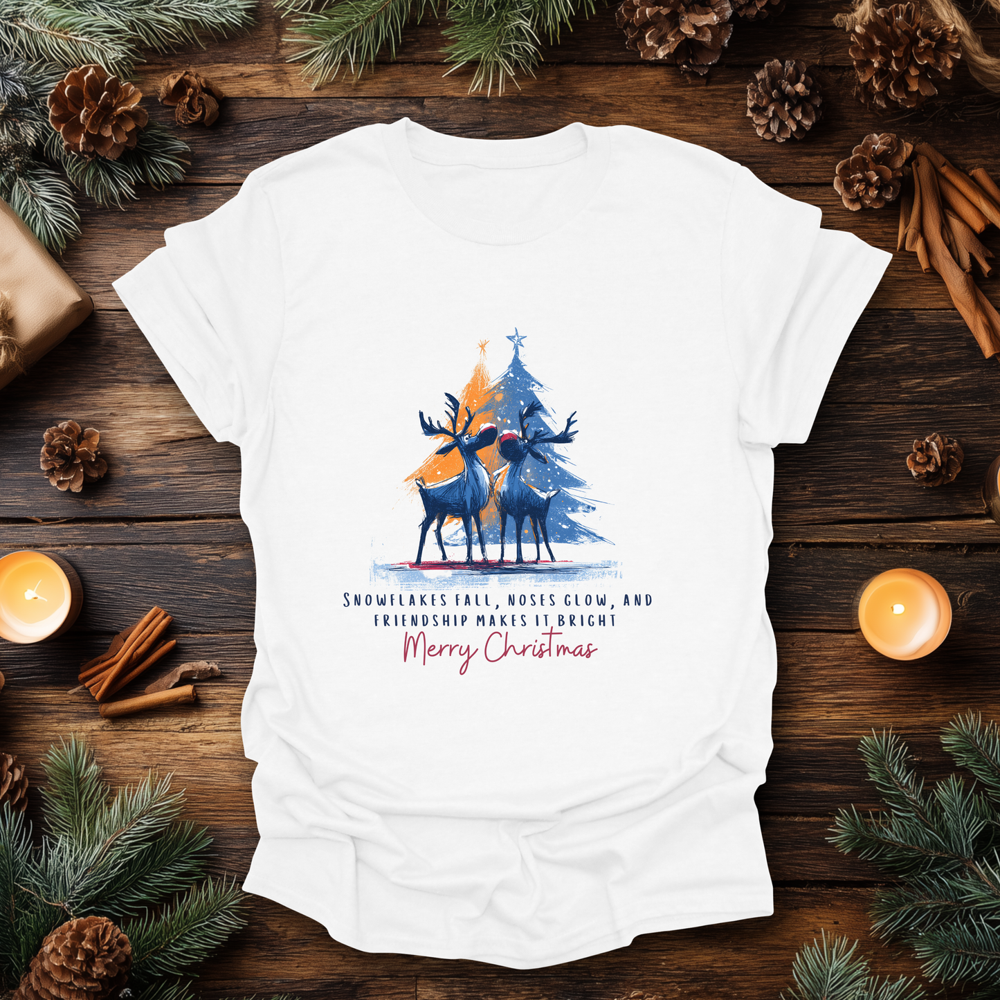 Reindeer Glow Holiday T-Shirt