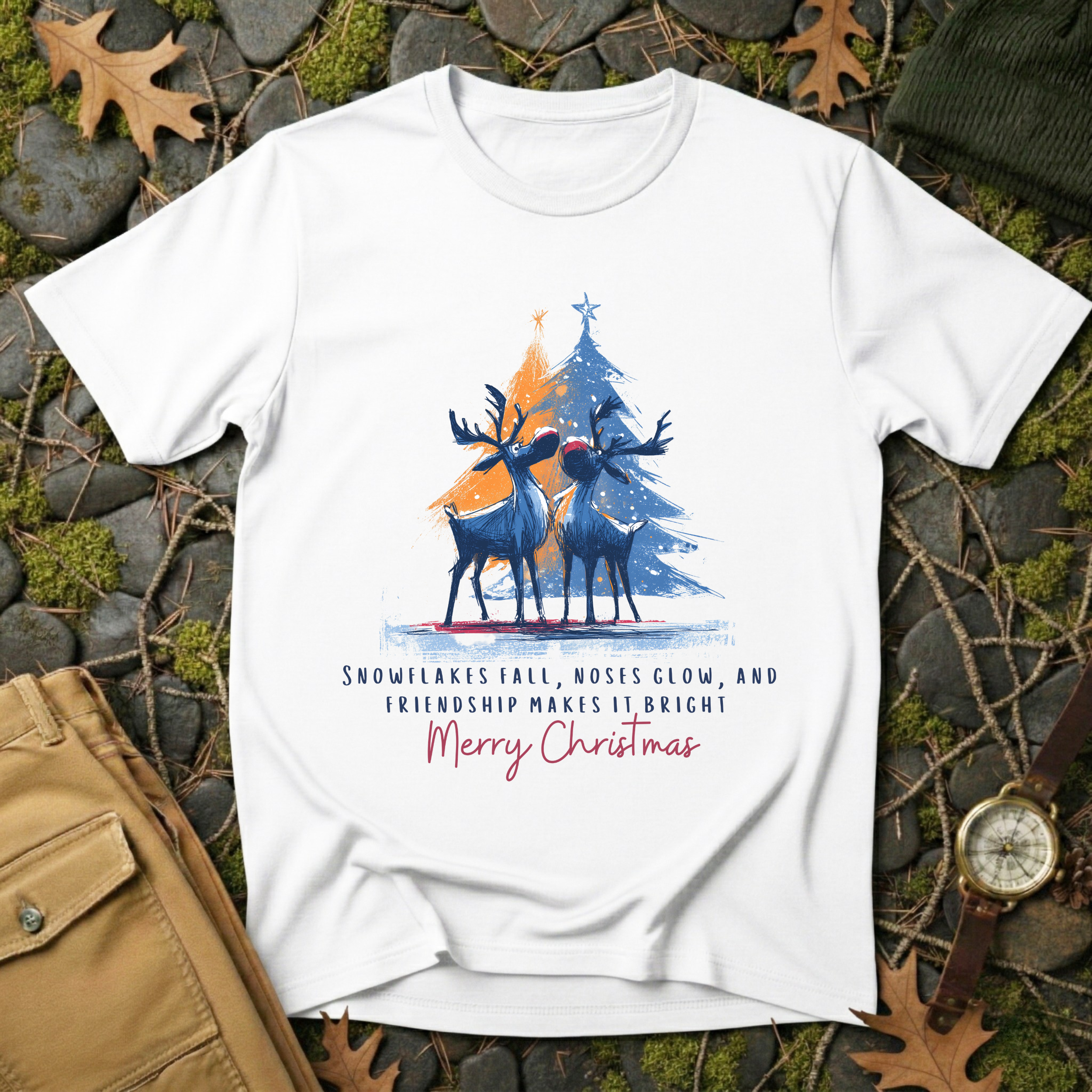 Reindeer Glow Holiday T-Shirt