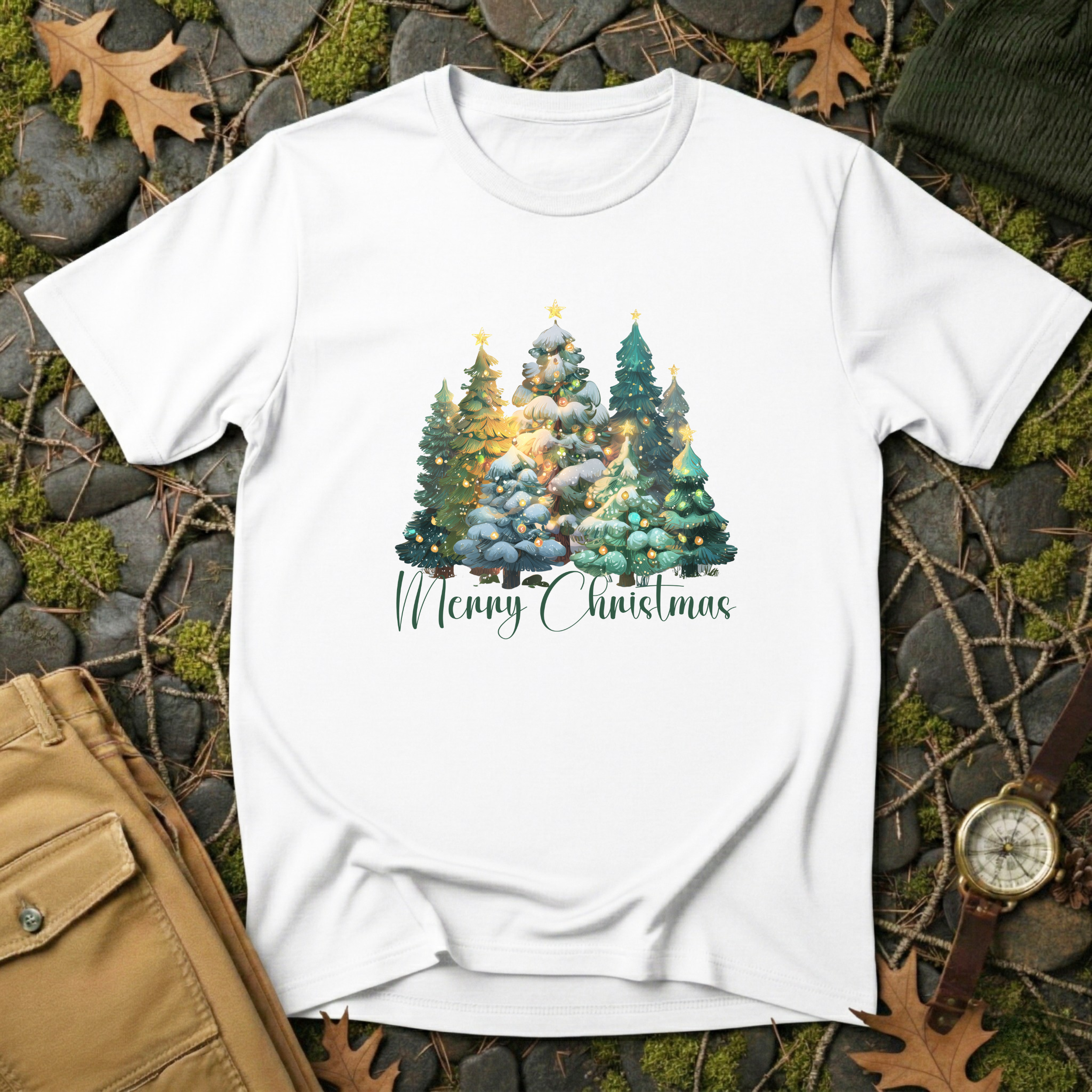 “Merry Christmas” Forest Tree T-Shirt