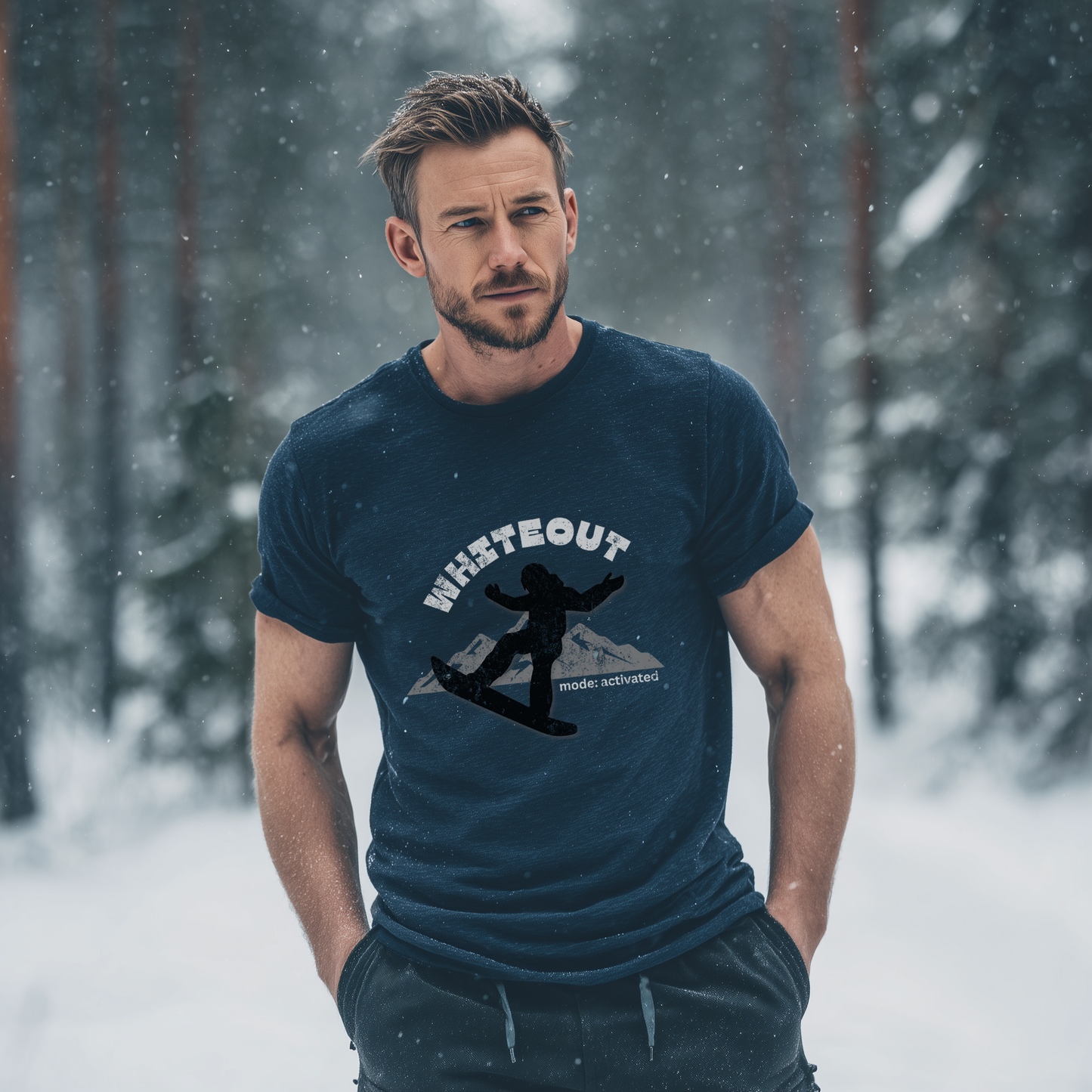 Whiteout Mode Activated Snowboard T-Shirt
