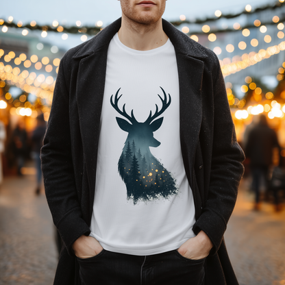 Enchanted Forest Deer Silhouette T-Shirt